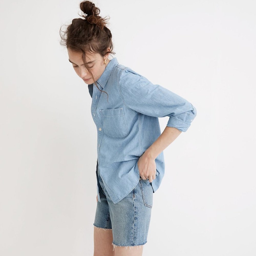 Madewell Chambray Button-Up Sailor Shirt
